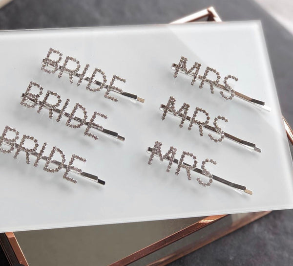 MRS & BRIDE crystal hair slides